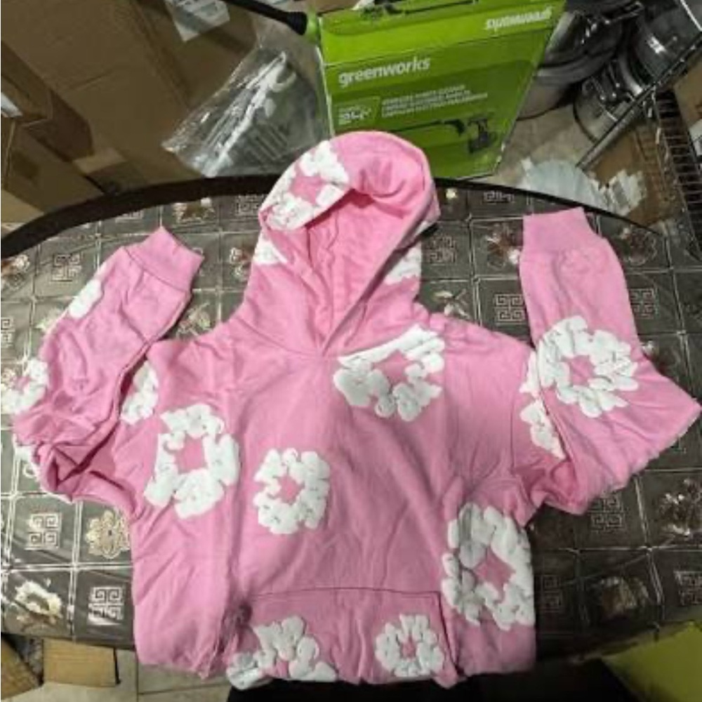Pink and White Kids Hoodie